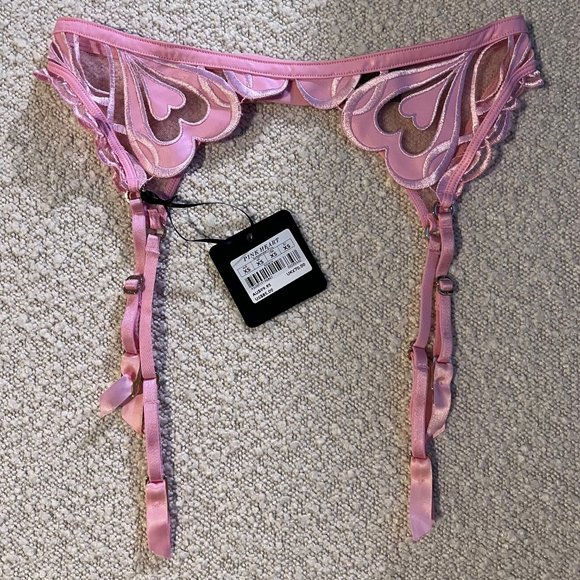 Honey Birdette Pink Heart Suspender - Picture 1 of 3